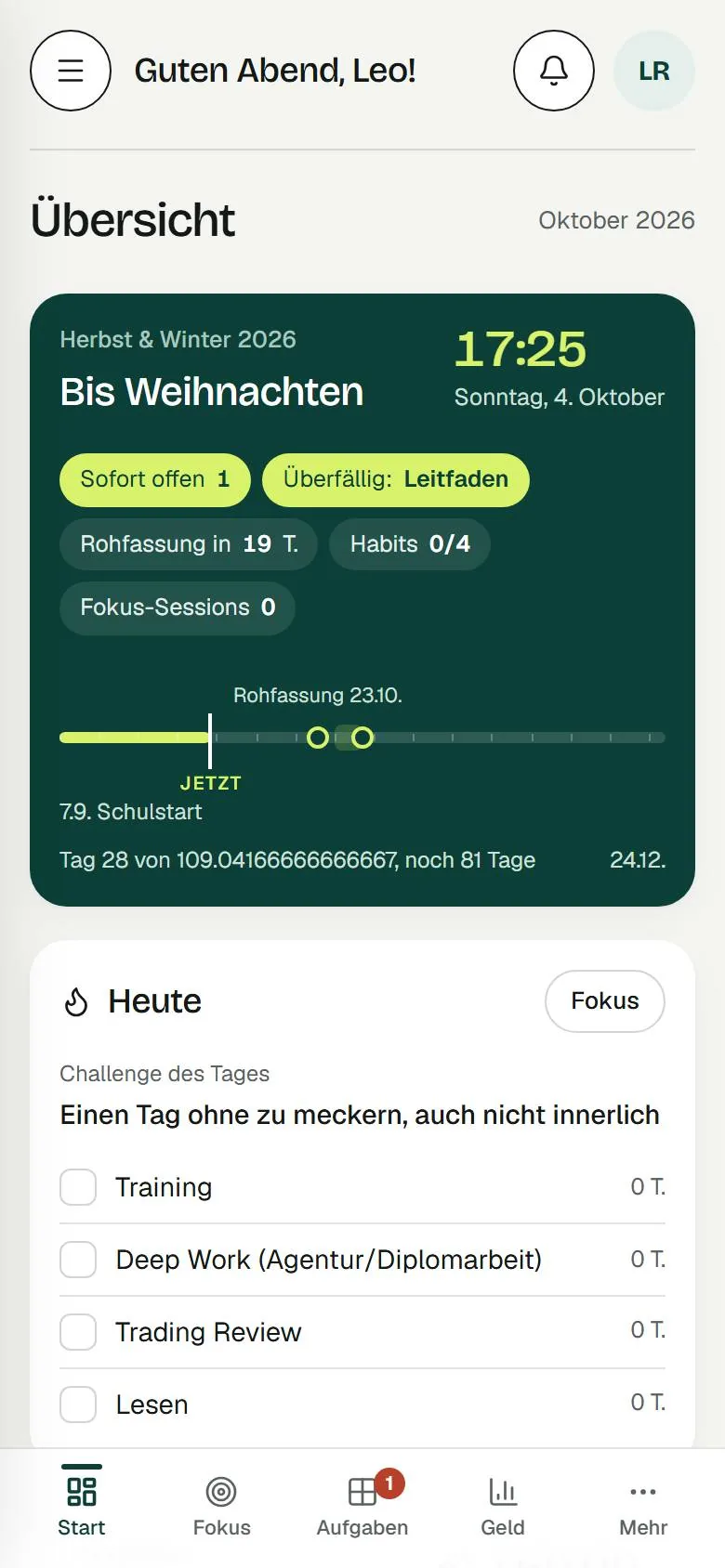 Das Leo-Cockpit am Handy